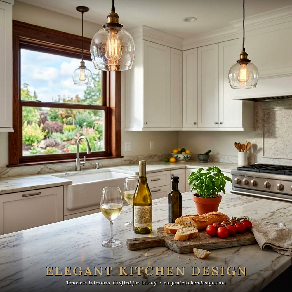 Elegant Kitchen Design Sea Pearl Quartzite - White