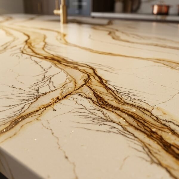 Cambria Clovelly Quartz | Copper & Brown Veined Countertops
