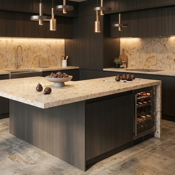 Cambria Hawkridge Quartz | Beige & Rust Multicolor Countertops