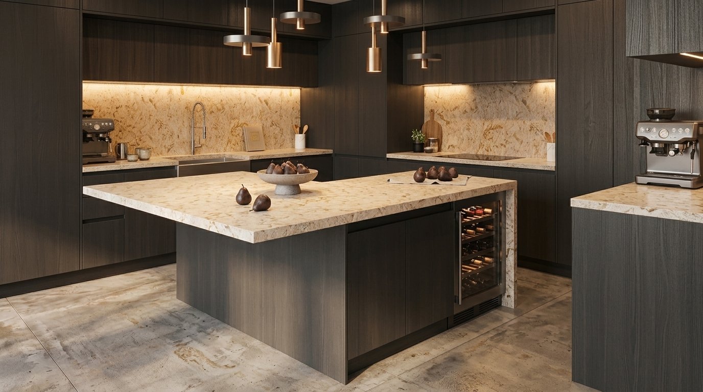 Cambria Hawkridge Quartz | Beige & Rust Multicolor Countertops