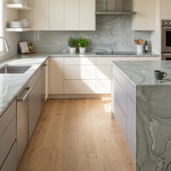 Calacatta Montreal Quartzite | White & Gray Veined Countertops