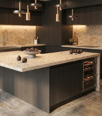 Cambria Hawkridge Quartz | Beige & Rust Multicolor Countertops