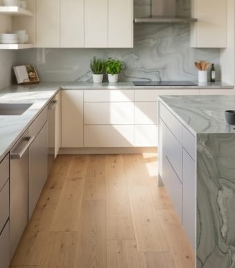 Calacatta Montreal Quartzite | White & Gray Veined Countertops